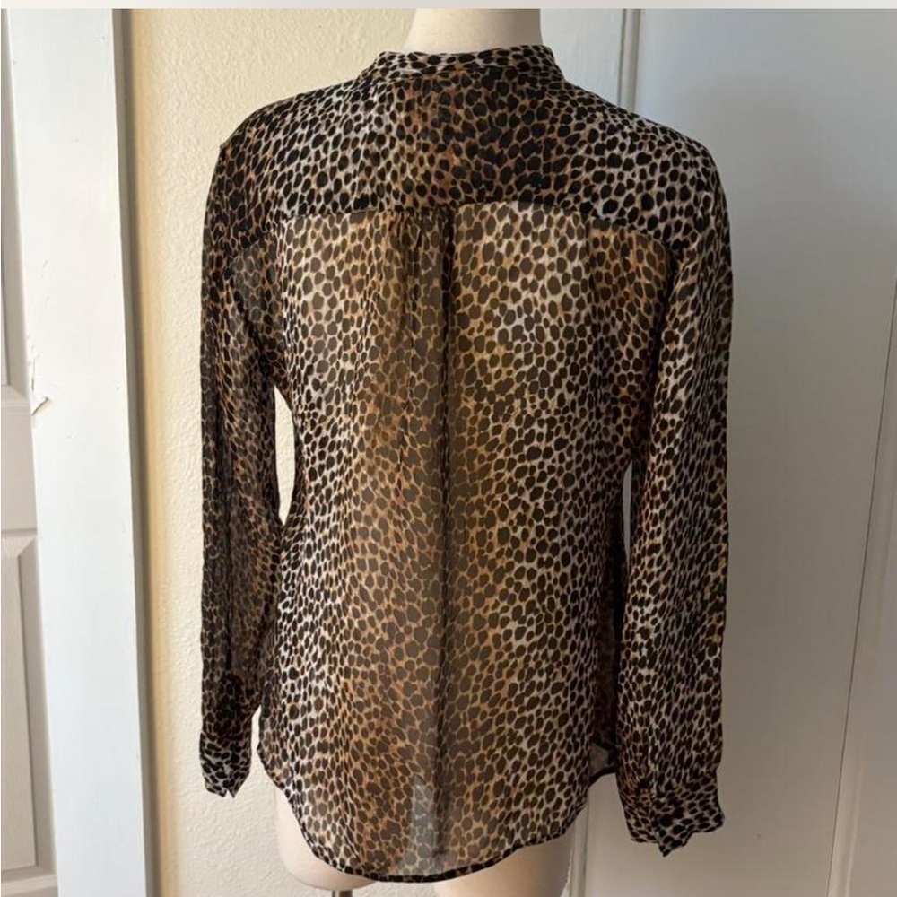 Chico's Brown Leopard Print Blouse - Picture 3 of 5
